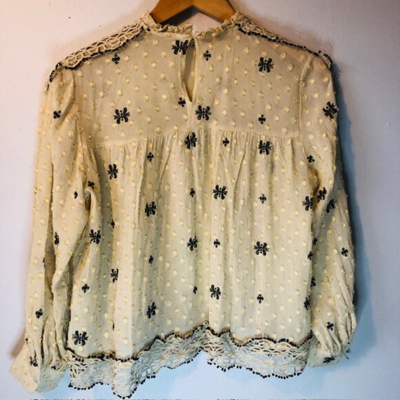 Zara High-Neck Blouse – Size S – Tan – Long Sleeve – Elegant & Versatile - Picture 2 of 7